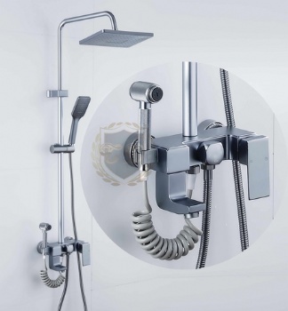 Aluminum Silver Shower Set C-203