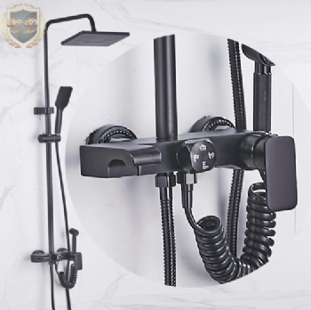Black Shower Set Aluminum C-204
